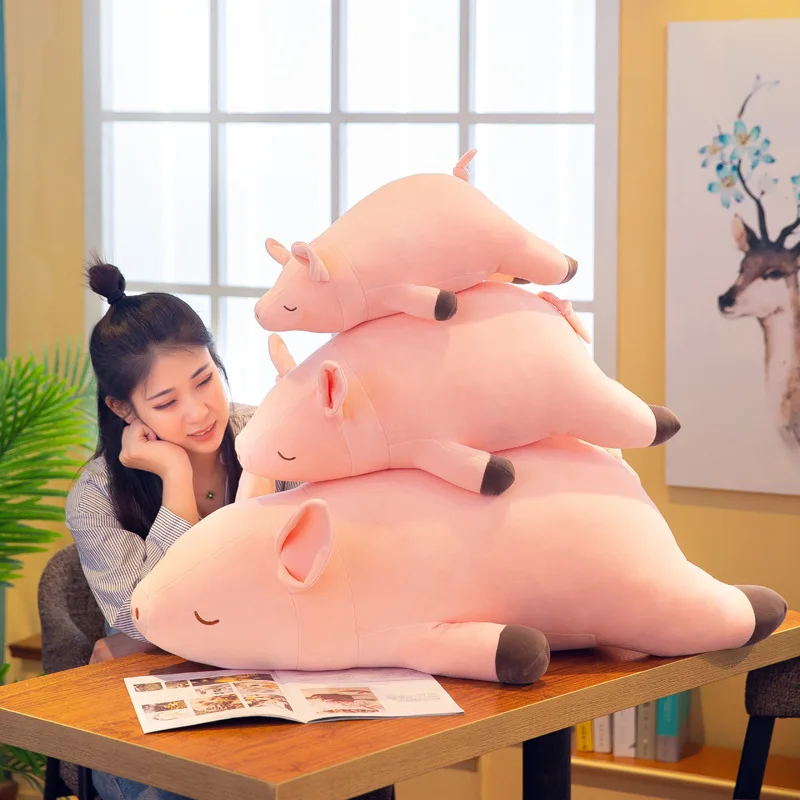 Гигантская кавайная Спящая свинья мягкие игрушки детские милые Креативные