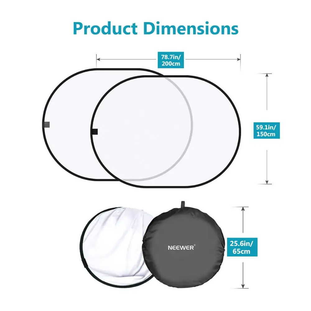 Neewer профессиональное освещение студии 150x200 см выскочить Складная Soft Diffuser диск с