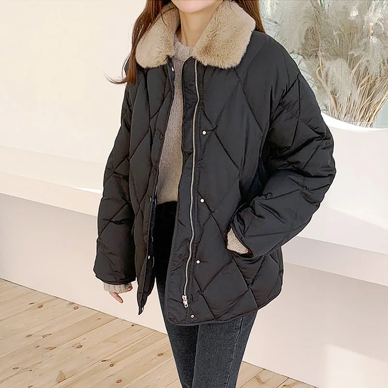 

BETHQUENOY Winter Plaid Coats Women 2020 Christmas Clothes Warm Jackets Manteau Femme Veste Chaqueta Mujer Kurtka Zimowa Damska