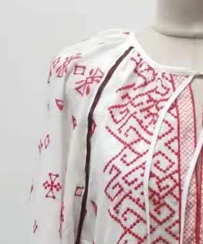 

Women Dress 2021 Spring and Summer Women's Ethnic Embroidery Long-sleeved Loose Short Dress