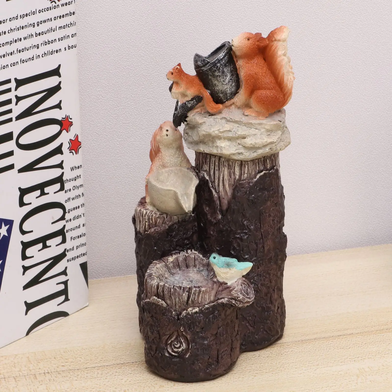 

Садовая статуя животного, скульптура из белки под давлением воды, креативное полимерное украшение для двора, сада, товары для дома