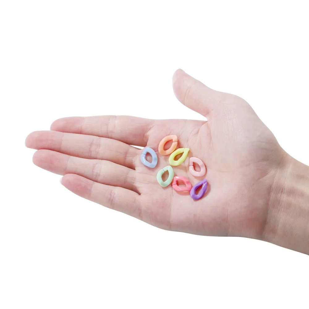 100 шт./лот красочные витые акриловые звенья цепи собранные части бусины для DIY