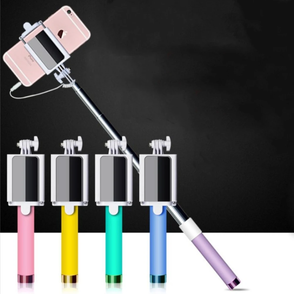 

Portable Handheld Extendable Monopod Selfie Stick With Back HD Mirror For selfie stick
