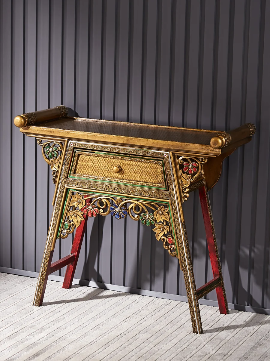 

YL Southeast Asian Style Wood Carving Console Tables Thai Restaurant Chinese Furniture Living Room Altar Console