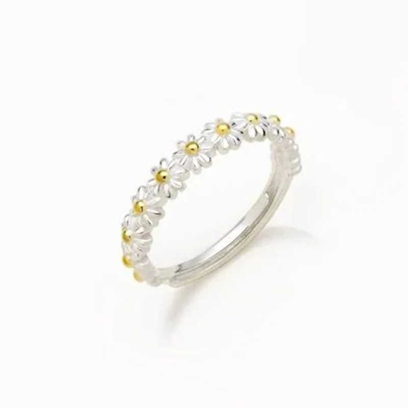 

Hot I Think About You Every Daisy Ring Personality Adjustable 5-12 Dual Color Band Ring Jewelry for Men Women TY66