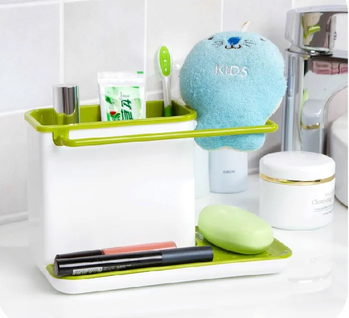 

ZLCA Creative Plastic Shelves Multifunctional Separated Kitchen Storage Organizer Finishing Shelf bathroom Storaging Tools