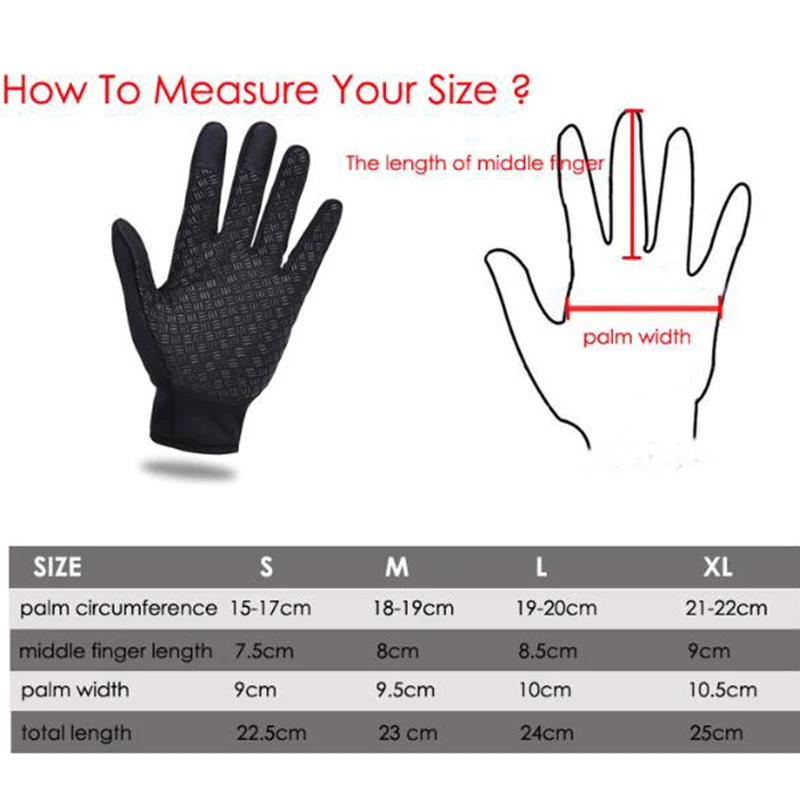 

Winter Touch Screen Motocros Gloves Thermal Windproof Cycling Glove Ski Camping Hiking Bicycle Bike Motorcycle Sport Gloves