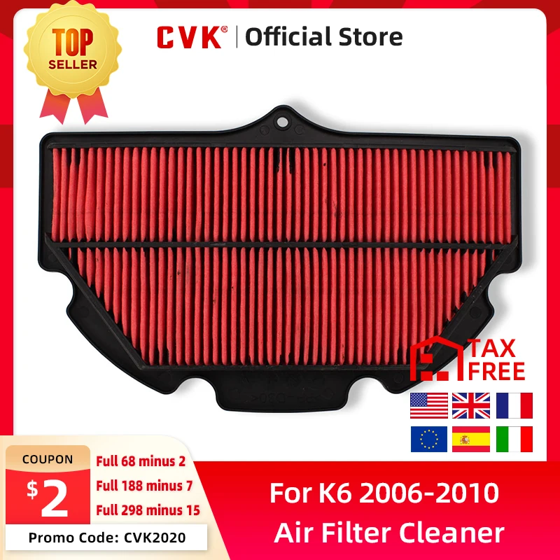 

CVK Air Filter Cleaner Element For Suzuki small GSXR 600 750 GSXR600 GSXR750 K6 K8 2006 2007 2008 2009 2010