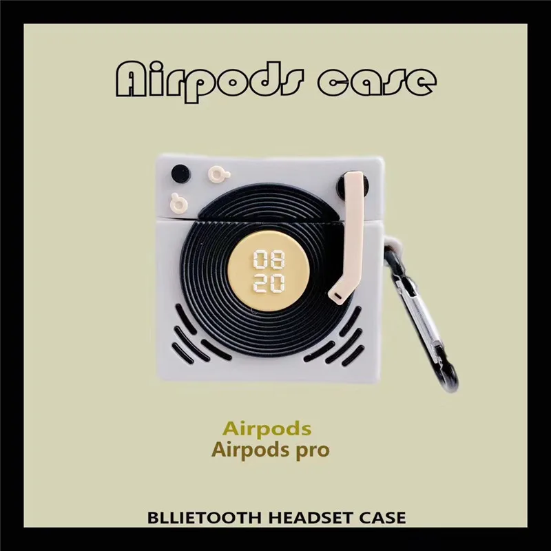 

For Airpods 1/2 Case,Stereo cartoon phonograph Case For Airpods Case,Soft Silicone Earphone Cover For Airpods Pro Case