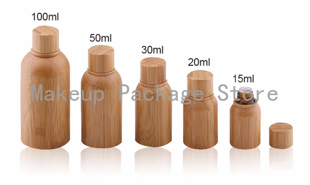 

10pcs/lot 50ml Essential Oil empty Bottles with natural bamboo screw cap,bamboo dropper bottle Essence liquid