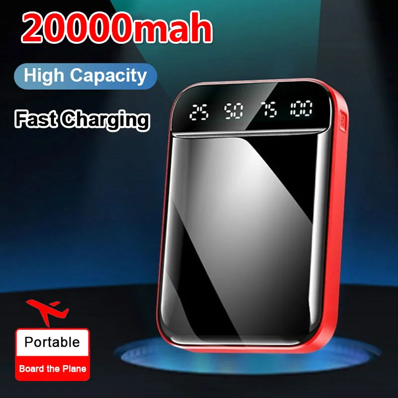 20000 мАч Мини Внешний аккумулятор портативное зарядное устройство ЖК цифровой