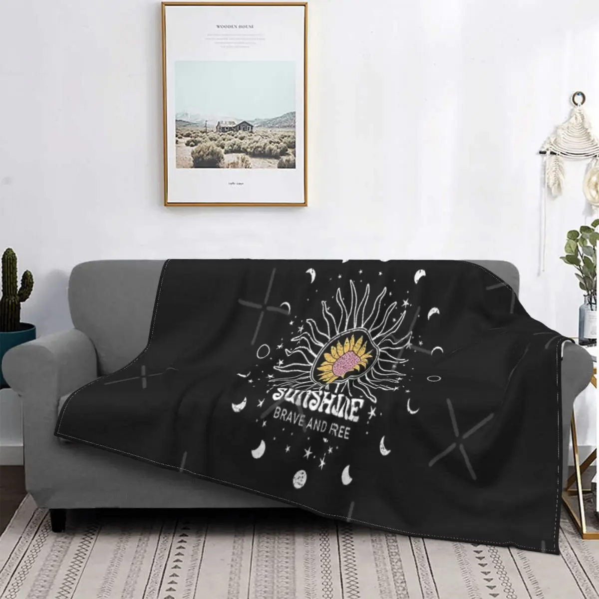 

Manta Celestial de Fase del sol y la luna, colcha de cama a cuadros, ropa de cama, Sudadera con capucha, manta ponderada