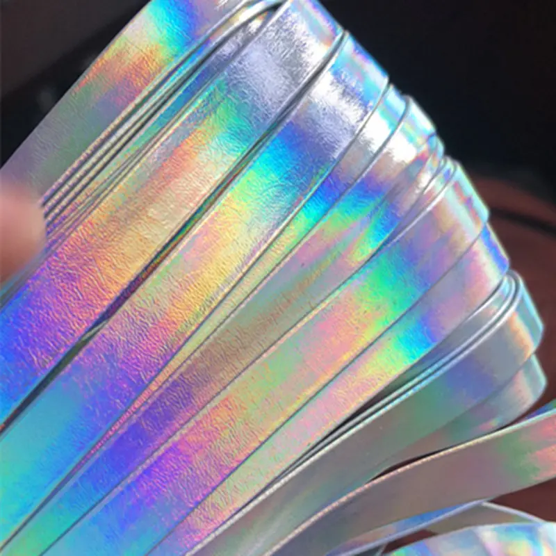 Sisi лента для поделок лазерная серебристая 1 см голографическая искусственная