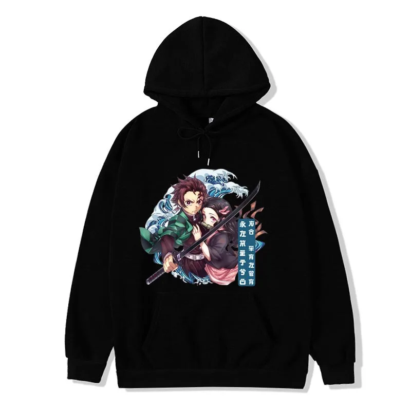 

Demon Slayer Hoodies Sweatshirt Kamado Tanjirou Kamado Nezuko Graphic Hoodie Men Women Harajuku Popular Winter Thickening Hoodie