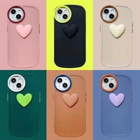 3d cute heart shape candy color case for iphone 13 12 11 pro max 7 8 plus iphone xr x xs silicone round frame camera soft cover