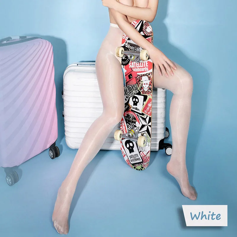 Женские сексуальные блестящие колготки с открытой промежностью высокой талией