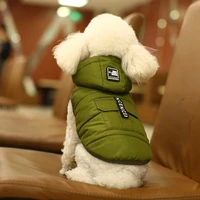 winter teddy dog clothing two leg down coat waterproof pet cotton vest cap detachable cama perro