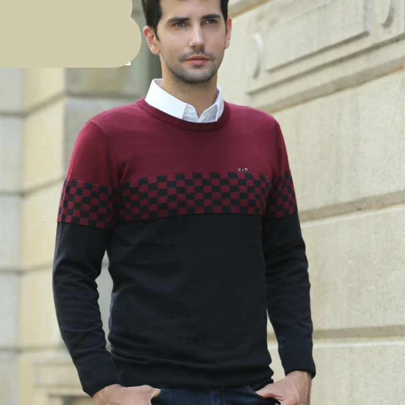 

men's brand park new sweater jumper color stitching Spell-fitting high-quality Pull homme eden men's sweater M-XXXL