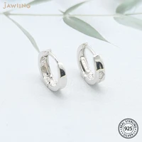 silver huggie hoop earrings sterling silver fashion jewelry wholesale cute small white gold earring for women simple lovely girl