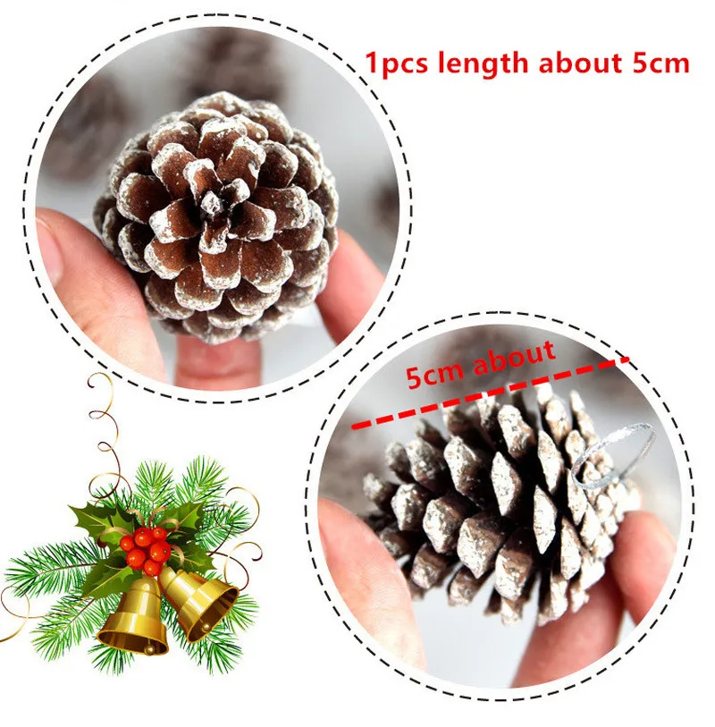 6 шт./Партия Древесины шишка шарики для Офис вечерние украшения Рождественская