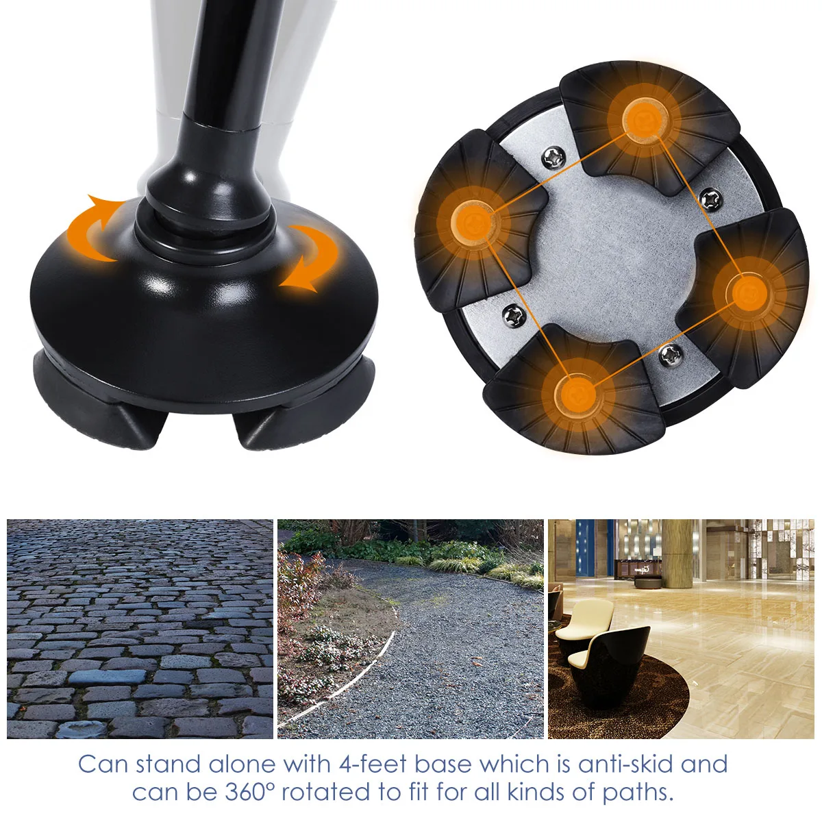 Складная телескопическая трость со светодиодсветодиодный подсветкой легкая