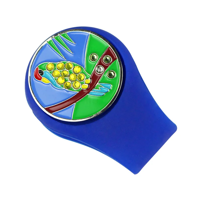 kingfisher marker Crystal Golf Ball Marker Наборы клипов для шляп для гольфа 1 шт. Маркер для гольфа и 1 шт. Силиконовые клипсы для гольф-клюшек Лучшие подарки для женщин-гольфистов - Цвет: kingfisher marker