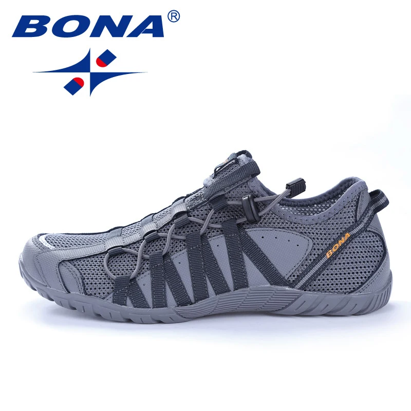 BONA Running Shoes For Man Mesh Breathable Fitness Mesh Sport Shoes Outdoor Walking Jogging Lace Up Casual Anti-skid Sneakers