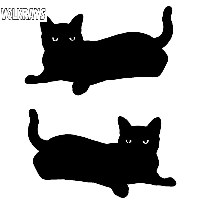 Volkrays Мультяшные автомобильные наклейки 2 X Pet Cat аксессуары Светоотражающие