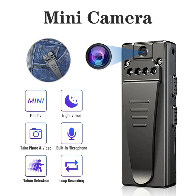 

Mini Smart Camera HD 1080P Micro Video Recorder Web Infrared Night Vision Voice Network Clipping Cam Z8 DV Camcorder for Car