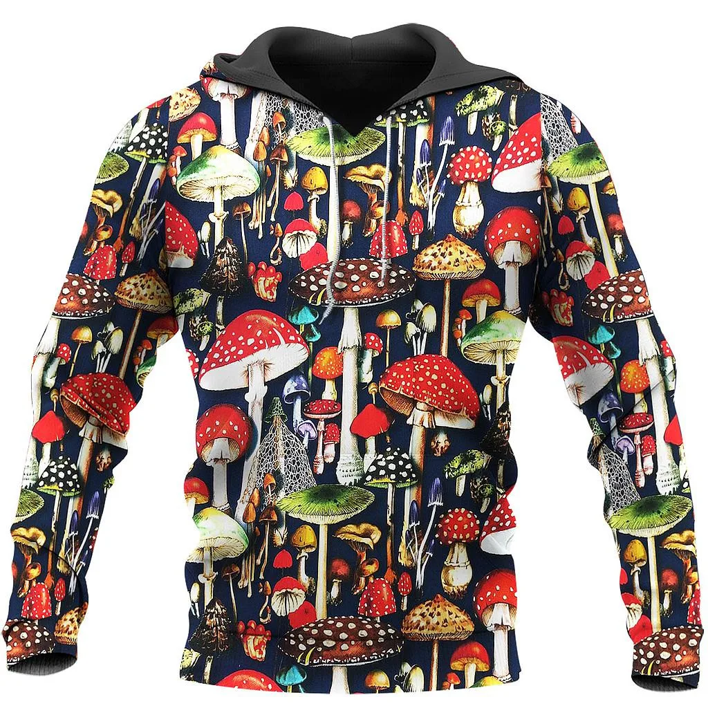 

beautiful Champignons 3D Printed Men Women Hoodie Unisex Deluxe Sweatshirt Zipper Pullover Casual Tops Streetwear C-103