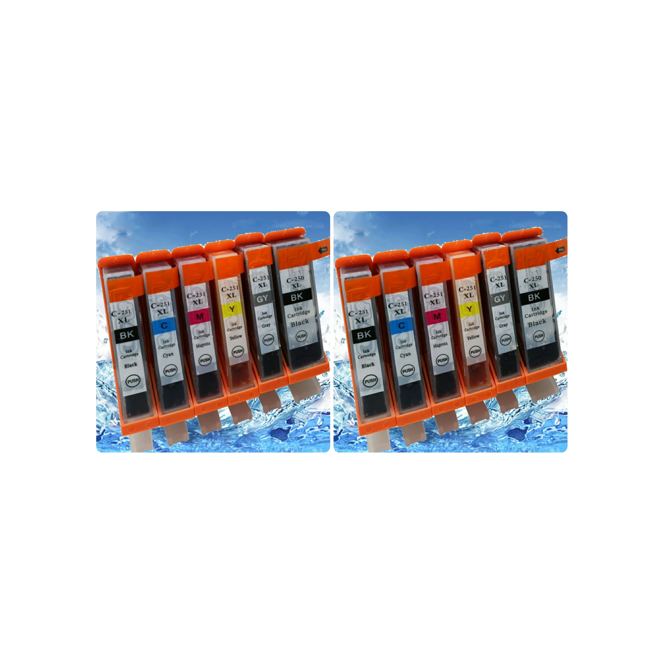 12pk совместимый чернильный картридж для Canon PGI 250 CLI 251 CMY GY MG6320 PIXMA MG5420 MX722 MX922