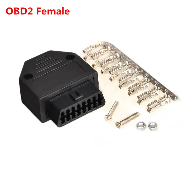 OBD2 16Pin Male Plug Connector For ELM327 Extension Adapter OBD Cable OBDII EOBD ODB2 16 Pin 2 Adaptor Opening Female | Автомобили и