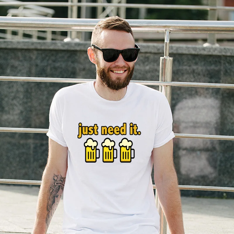 

New Year Day Need It Round Neck Europe Tops Tees 100% Cotton Fashionable Tee Shirt Cool Fitted Tops T Shirt For Adult