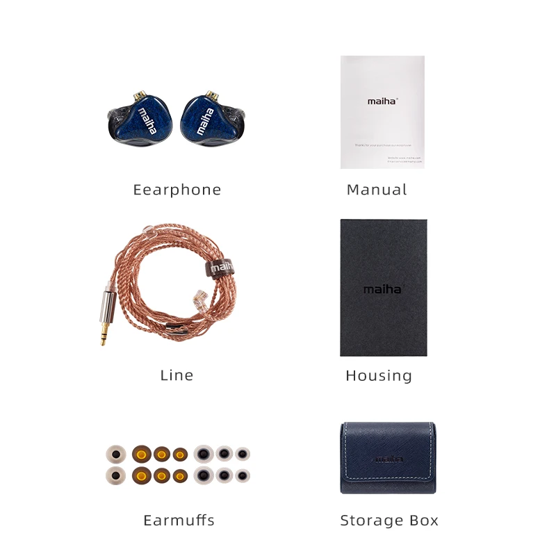 

MAIHA In Ear Earphone 1DD+4BA 5 Drivers HiFI in-Ear Earbuds with 3 Way Crossover,Detachable 2 Pin 0.78mm Noise Canceling Hybrid