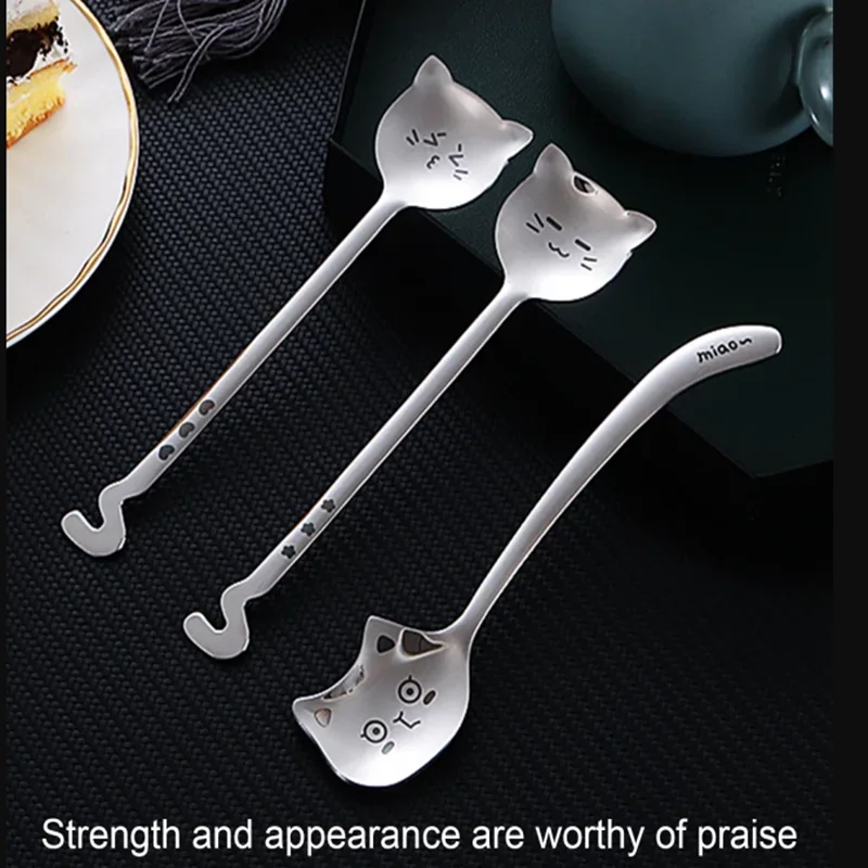 4 шт. 304 Нержавеющая сталь Творческий мультфильм десертная ложка для мороженого