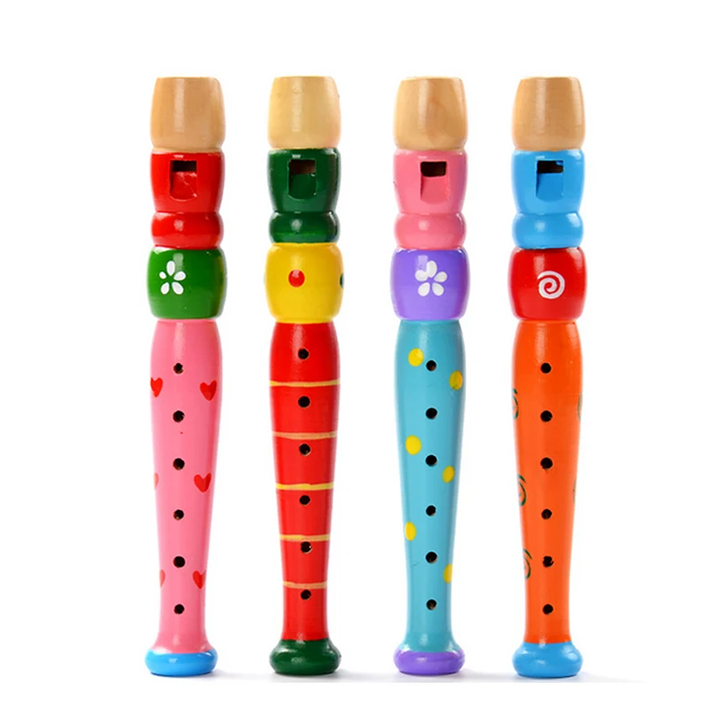 

Instrumen Colorful Wooden Trumpet Buglet Hooter Bugle Educational Toy Gift For Kids kids toys hot 2021