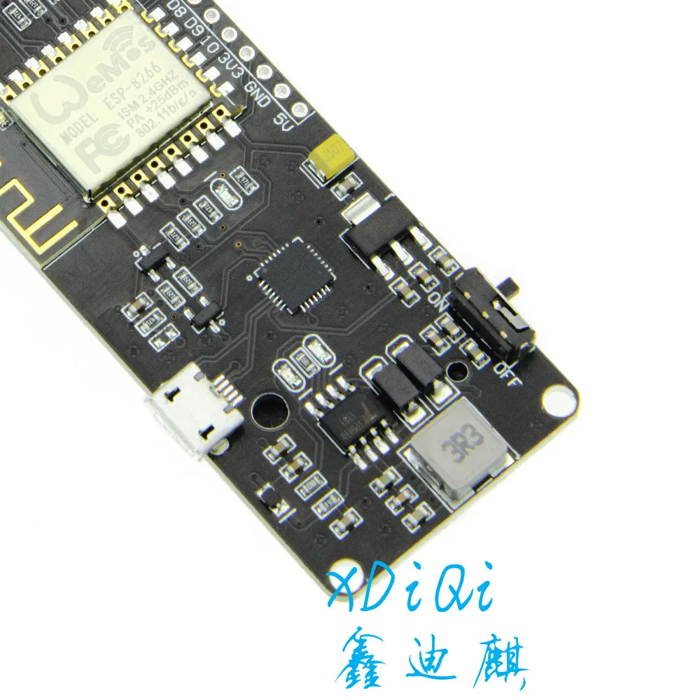 ESP8266 OLED preflashed макетная плата) экран 0 96 дюймов версия-ESP8266 + 18650 Держатель батареи |