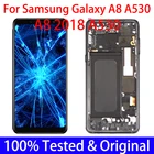 100% Оригинальный Amoled 5,6 ''дисплей для Samsung Galaxy A8 2018 A530F Полный ЖК сенсорный экран дигитайзер в сборе запасные части рамка