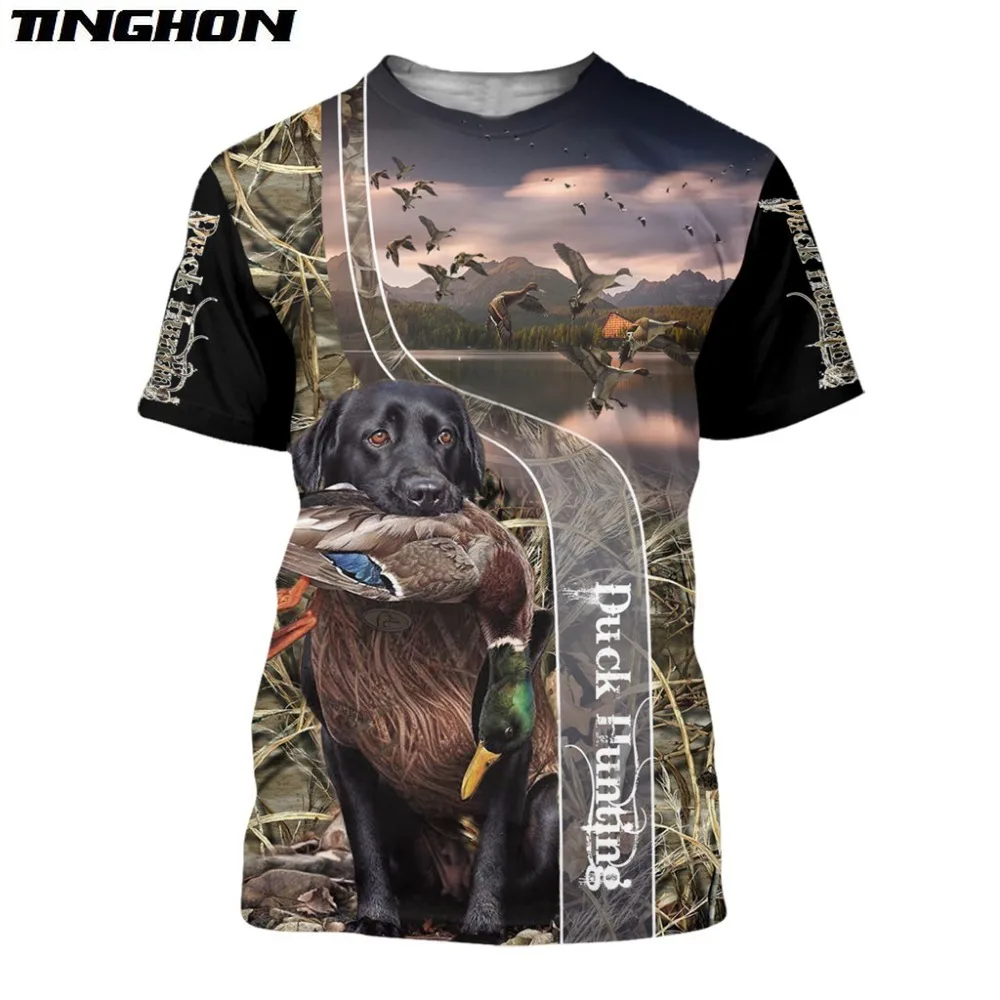 2020 Летняя мужская футболка 3D для утиной охоты печатных s Harajuku повседневные