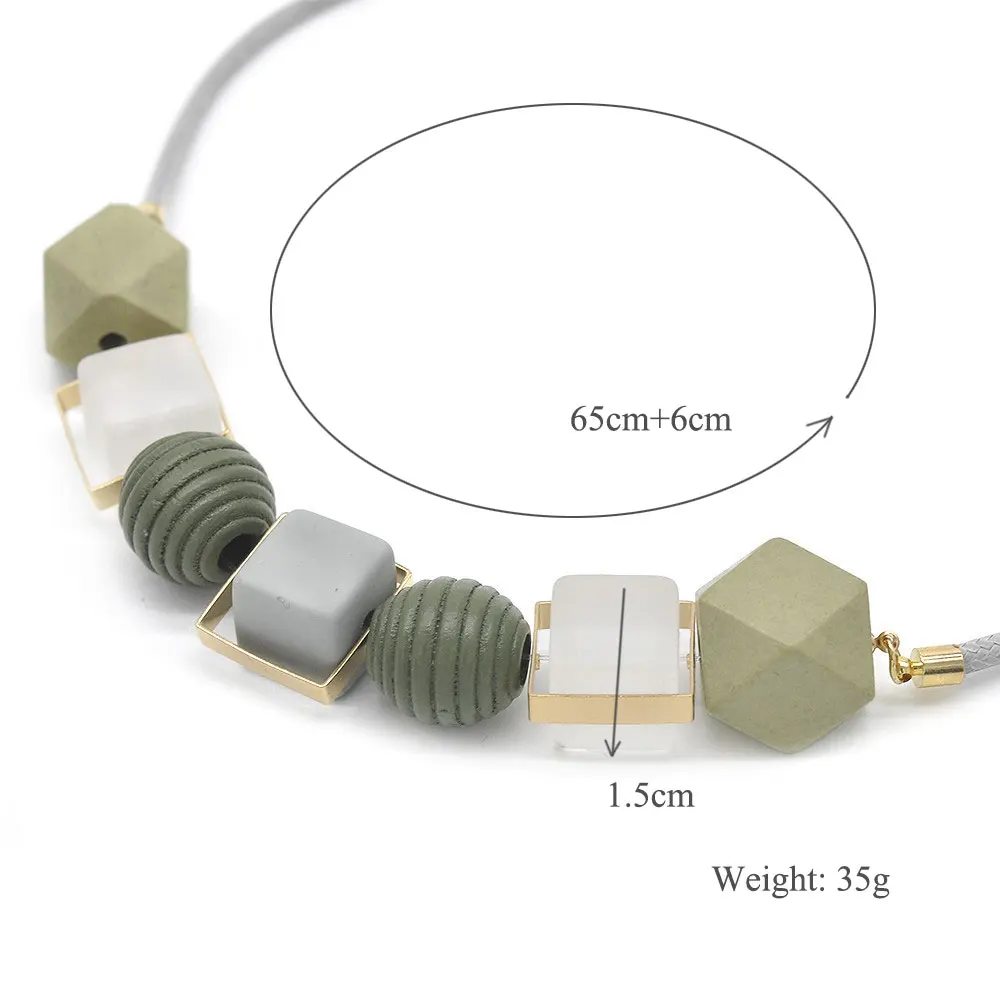 Геометрические кулоны и ожерелья из акрила в богемном стиле ожерелье с
