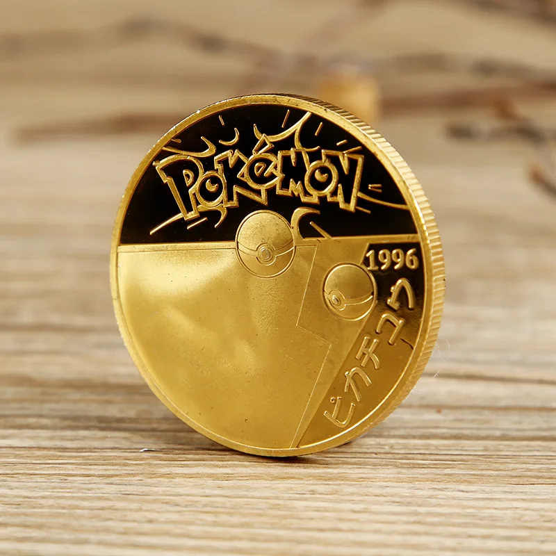 

Хит продаж, 5 стилей, сувенир с карманом для монет Pokemon GO, милое золото, искусственное золото, японский памятный подарок на день рождения, Прям...