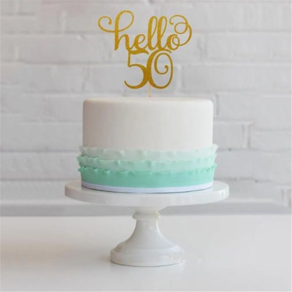 Флажки для торта на свадьбу день рождения вечевечерние Хэппи 30/40/50/60 блестящие