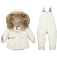 winter children clothing sets snow suit jackets jumpsuit 2pcs set baby boy girls duck down coats toddler girl winter clothes