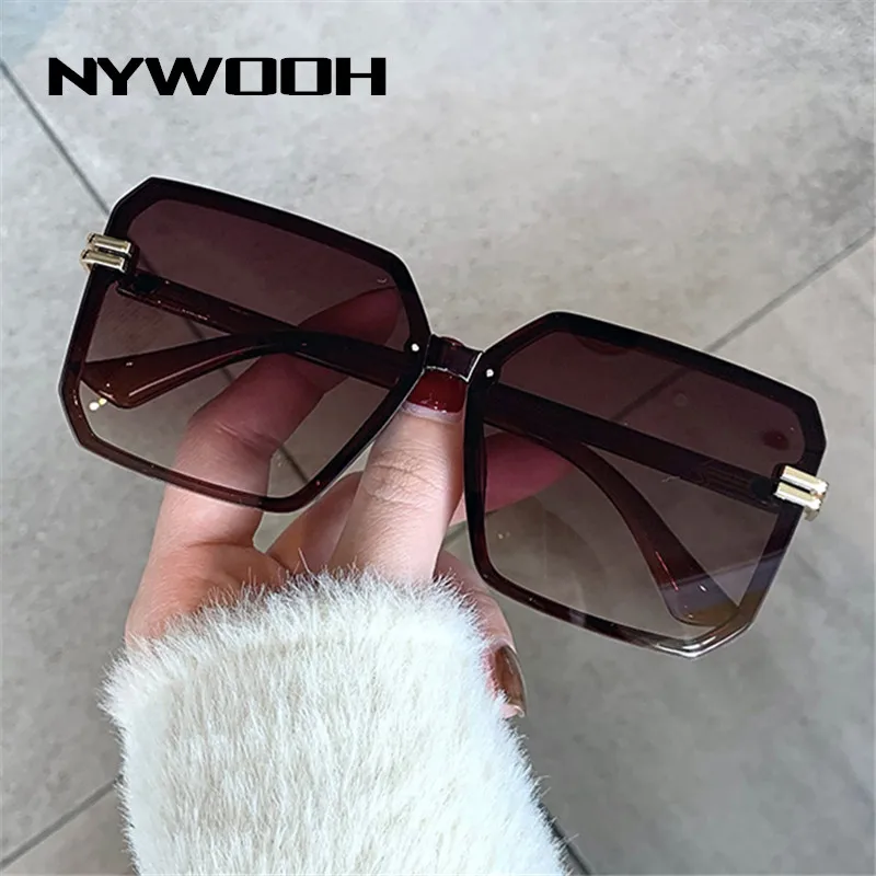 

NYWOOH Vintage Square Men Sunglasses Women Brand Oversized Sunglass Mens Woman Retro Black Sun Glasses for Ladies Shades Goggle