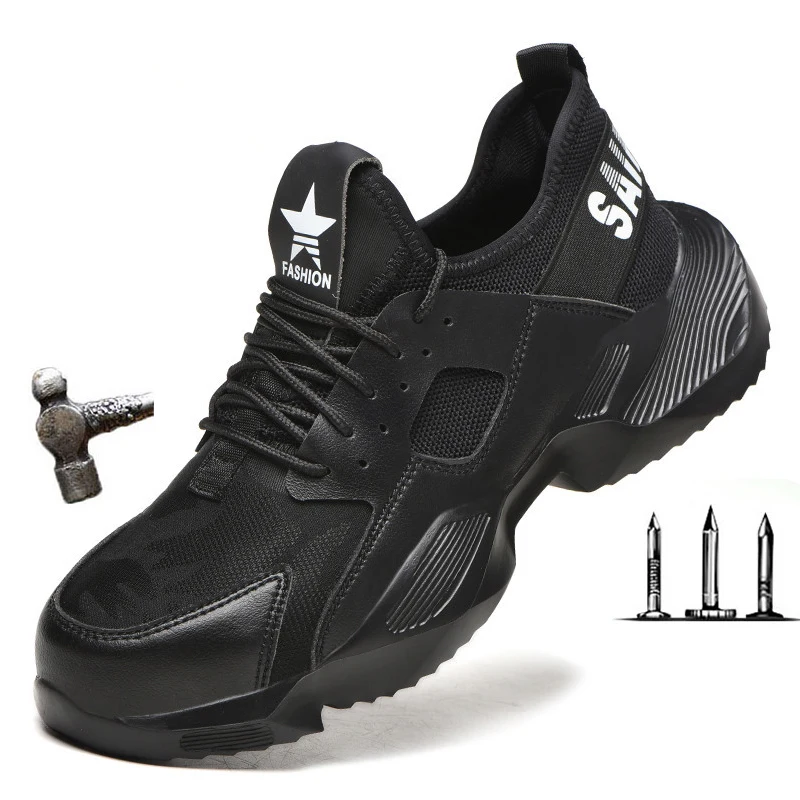 

Lightweight fashion breathable deodorant work shoes safety shoes men and women steel toe caps smash-proof work safety boots