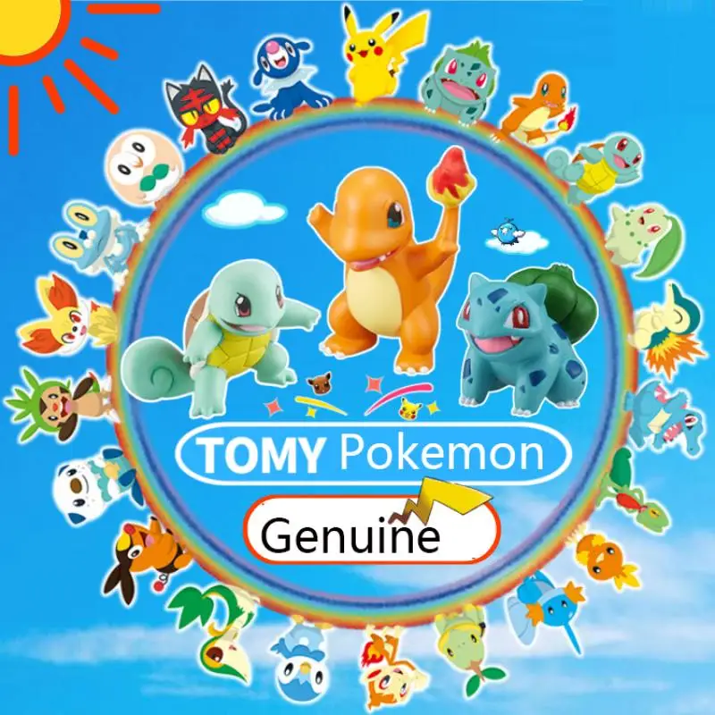 

Genuine TAKARA TOMY Pokemon MC Pikachu Charmander Bulbasaur Squirtle Eevee Anime Action Figure Model Toys Gift for Children