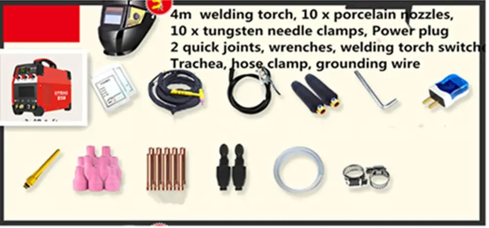 Package B 220V TIG сварочный аппарат 20-250A ММА IGBT палка инвертор для сварки - Цвет: Package B