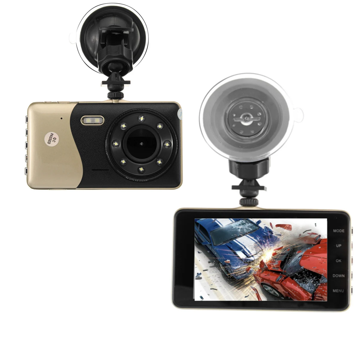4 дюйма Двойной объектив Камера HD 1080P автомобиль DVR видеорегистратор Регистраторы G-Сенсор видео Регистраторы HD Камера Двойной объектив