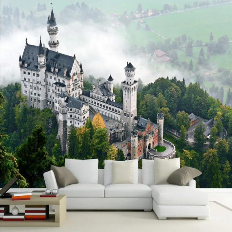 Прямая поставка фото обои Европейский замок старинное здание ТВ фон настенная