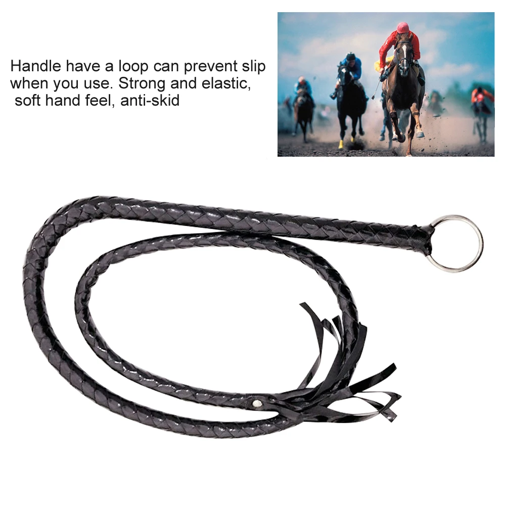 

Stage Performance Portable PU Leather Long Racing Cosplay Supplies Equestrian Flogger Crop Training Party Horse Riding Whip